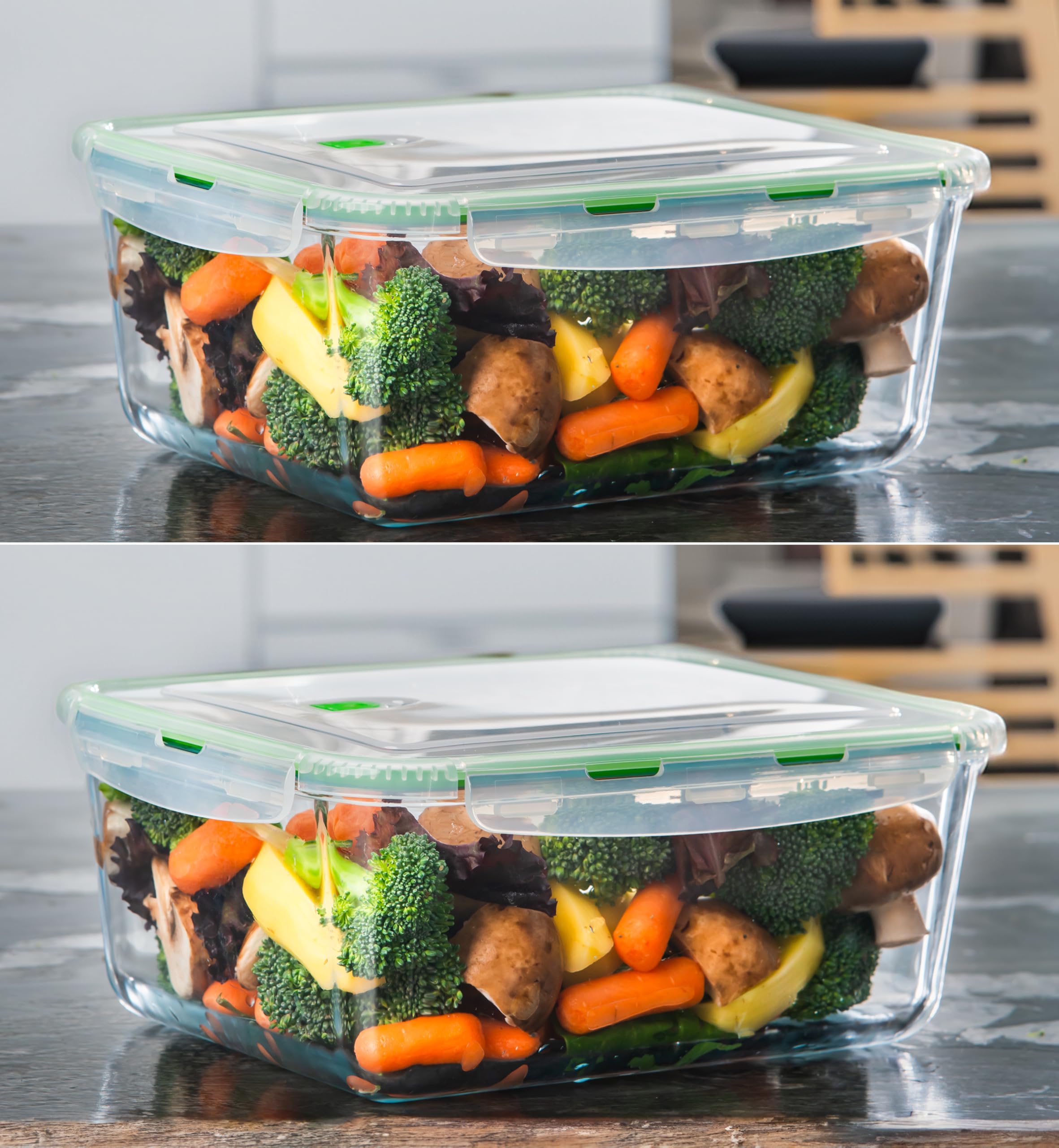 Amazon | 60オンス 大型ガラス食品保存容器 8カップ ファミリーサイズ